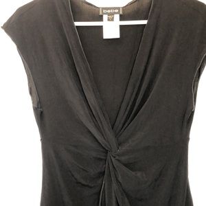 Bebe black v-neck top